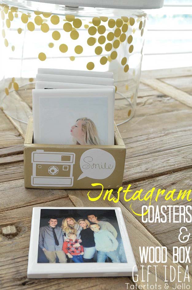 DIY Christmas Presents To Make For Parents - DIY Instagram Coasters in Custom Box - Cute, Easy and Cheap Crafts and Gift Ideas for Mom and Dad - Awesome Things to Make for Mothers and Fathers - Dollar Store Crafts and Cool Things to Make on A Budger for the Holidays - DIY Projects for Teens #diygifts #diyteens #teengifts #teencrafts #christmasgifts