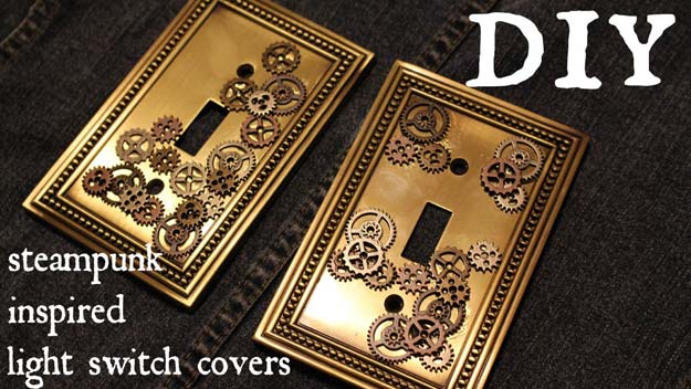 Cool Steampunk DIY Ideas - DIY Steampunk Light Switch - Easy Home Decor, Costume Ideas, Jewelry, Crafts, Furniture and Steampunk Fashion Tutorials - Clothes, Accessories and Best Step by Step Tutorials - Creative DIY Projects for Adults, Teens and Tweens