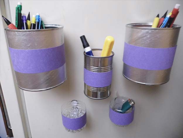 DIY Purple Room Decor - DIY Magnetic Bins - Best Bedroom Ideas and Projects in Purple - Cool Accessories, Crafts, Wall Art, Lamps, Rugs, Pillows for Adults, Teen and Girls Room 