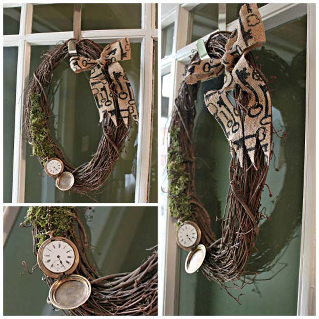 Cool Steampunk DIY Ideas - DIY Steampunk Wreath - Easy Home Decor, Costume Ideas, Jewelry, Crafts, Furniture and Steampunk Fashion Tutorials - Clothes, Accessories and Best Step by Step Tutorials - Creative DIY Projects for Adults, Teens and Tweens