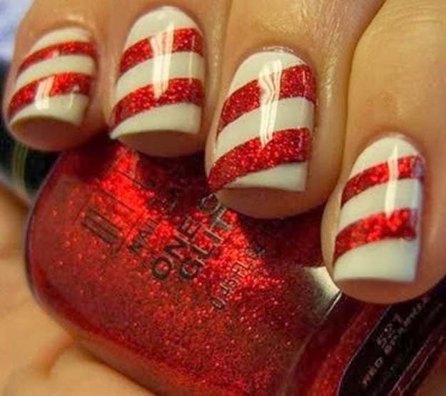 Cool DIY Nail Art Designs and Patterns for Christmas and Holidays -DIY Whoville Candy Cane Gloss Holiday Fingernails - Do It Yourself Manicure Ideas With Christmas Trees, Candy Canes, Snowflakes and Glittery Designs for Holiday Nails - Step by Step Tutorials and Instructions #nailart #christmasnails #naildesigns