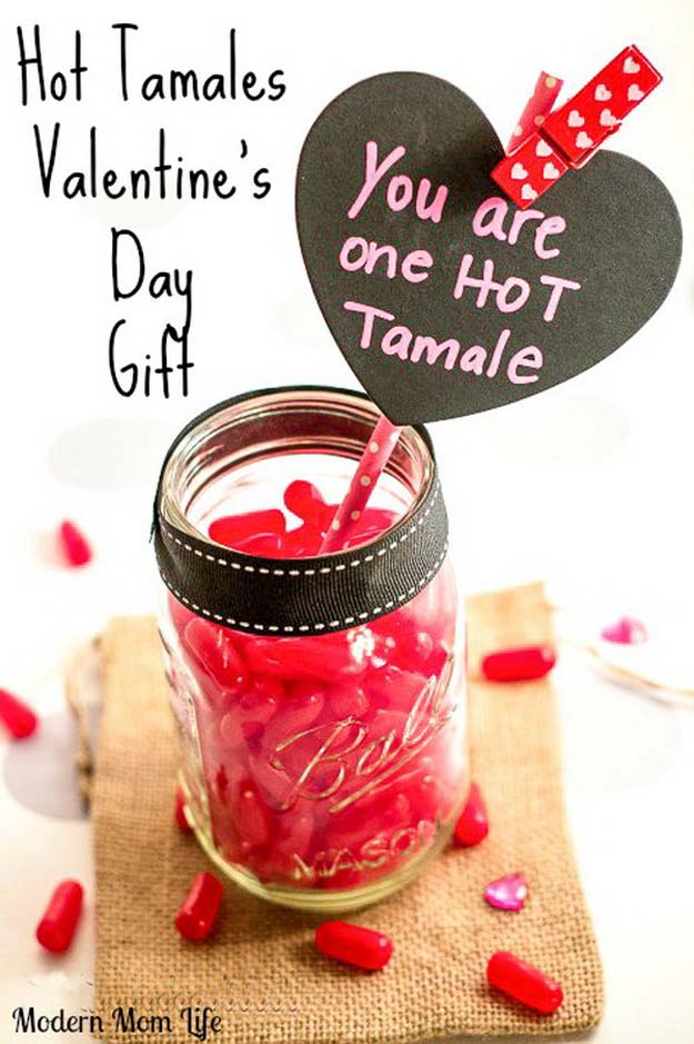 Best Mason Jar Valentine Crafts - Hot Tamales Valentine’s Day Treat - Cute Mason Jar Valentines Day Gifts and Crafts | Easy DIY Ideas for Valentines Day for Homemade Gift Giving and Room Decor | Creative Home Decor and Craft Projects for Teens, Teenagers, Kids and Adults 