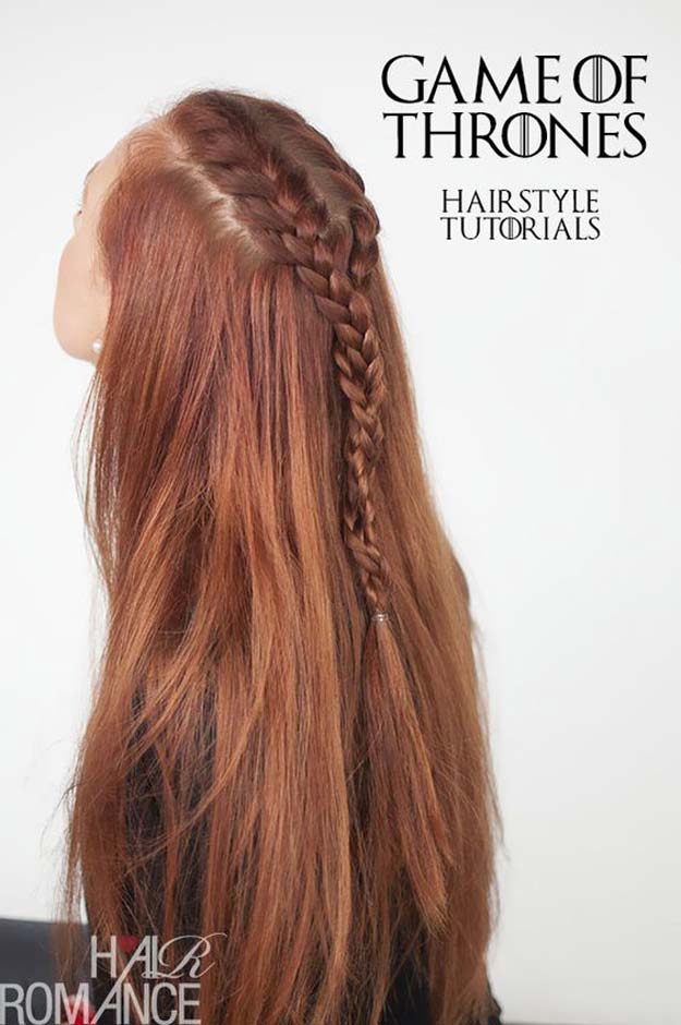Best Hair Braiding Tutorials - Sansa Stark Braid Tutorial - Easy Step by Step Tutorials for Braids - How To Braid Fishtail, French Braids, Flower Crown, Side Braids, Cornrows, Updos - Cool Braided Hairstyles for Girls, Teens and Women - School, Day and Evening, Boho, Casual and Formal Looks #hairstyles #braiding #braidingtutorials #diyhair 