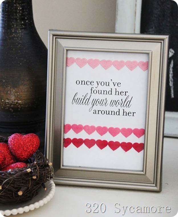 DIY Valentine Decor Ideas - Message in A Frame - Cute and Easy Home Decor Projects for Valentines Day Decorating - Best Homemade Valentine Decorations for Home, Tables and Party, Kids and Outdoor - Romantic Vintage Ideas - Cheap Dollar Store and Dollar Tree Crafts 