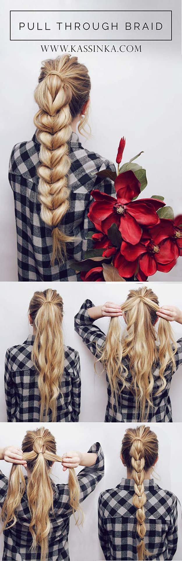 Best Hair Braiding Tutorials - Pull Through Braid Tutorial - Easy Step by Step Tutorials for Braids - How To Braid Fishtail, French Braids, Flower Crown, Side Braids, Cornrows, Updos - Cool Braided Hairstyles for Girls, Teens and Women - School, Day and Evening, Boho, Casual and Formal Looks #hairstyles #braiding #braidingtutorials #diyhair 