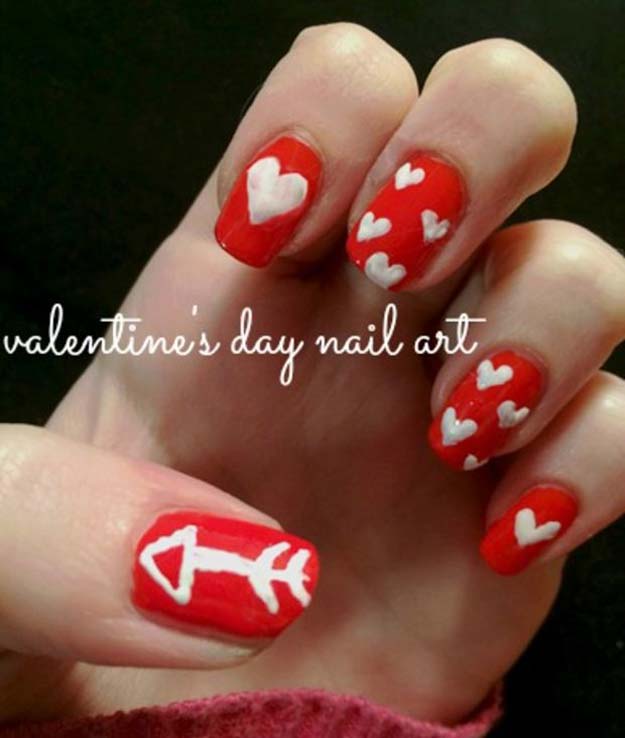 Valentine Nail Art Ideas - Easy Valentine's Day Nails - Cute and Cool Looks For Valentines Day Nails - Hearts, Gradients, Red, Black and Pink Designs - Easy Ideas for DIY Manicures with Step by Step Tutorials - Fun Ideas for Teens, Teenagers and Women 