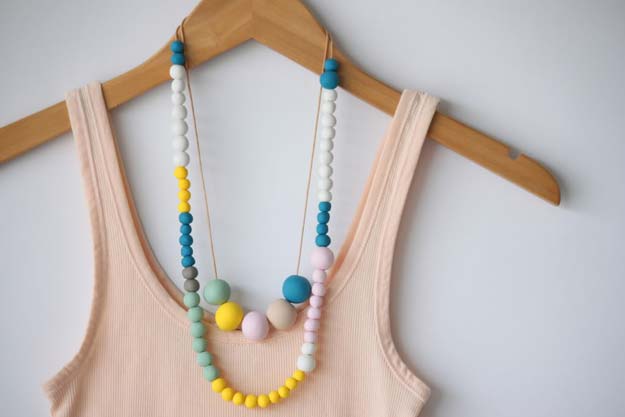 DIY Necklace Ideas - Polymer Clay Bead Necklace - Pendant, Beads, Statement, Choker, Layered Boho, Chain and Simple Looks - Creative Jewlery Making Ideas for Women and Teens, Girls - Crafts and Cool Fashion Ideas for Teenagers 