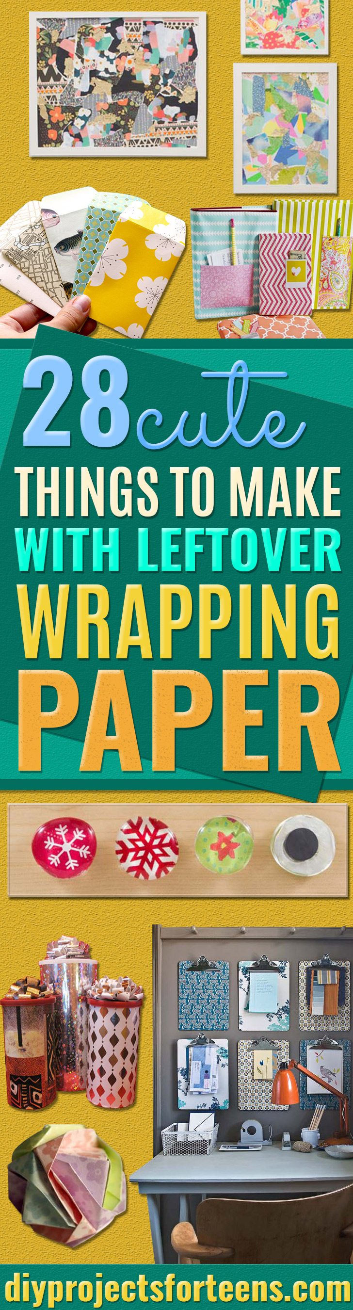 Cool Things to Make With Leftover Wrapping Paper - Easy Crafts, Fun DIY Projects, Gifts and DIY Home Decor Ideas - Don't Trash The Christmas Wrapping Paper and Learn How To Make These Awesome Ideas Instead - Creative Craft Ideas for Teens, Tweens, Teenagers, Boys and Girls 