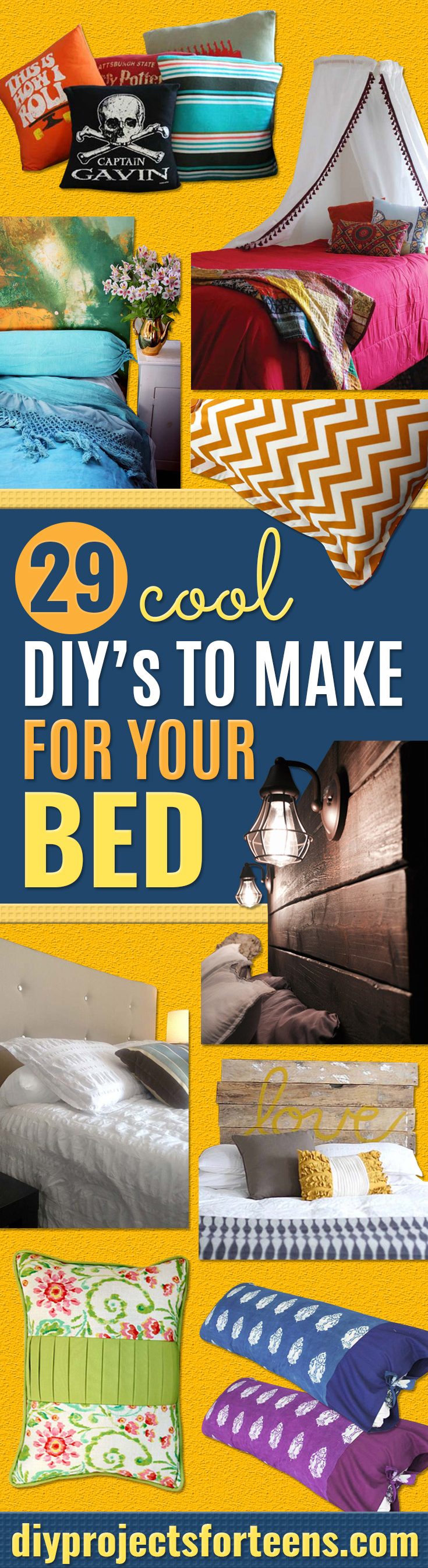 Cool DIY Ideas for Your Bed - Fun No Sew Bedding, Pillows, Blankets, Sewing Projects for Home Decor and Crafts to Make Your Bedroom Awesome - Easy Step by Step Tutorials for Making A T-Shirt Pillow, Knit Throws, Fuzzy and Furry Warm Blankets and Handmade DYI Bedding, Sheets, Bedskirts and Shams 