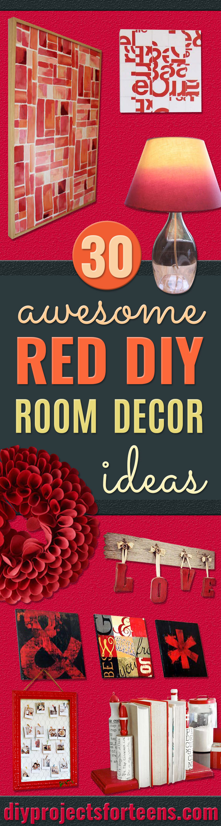 Cool DIY Room Decor Ideas in Red - Creative Home Decor, Wall Art and Bedroom Crafts to Accent Your Red Room - Creative Craft Projects and Quick Arts and Crafts Ideas for Teens and Adults - Easy Ways To Decorate on A Budget 