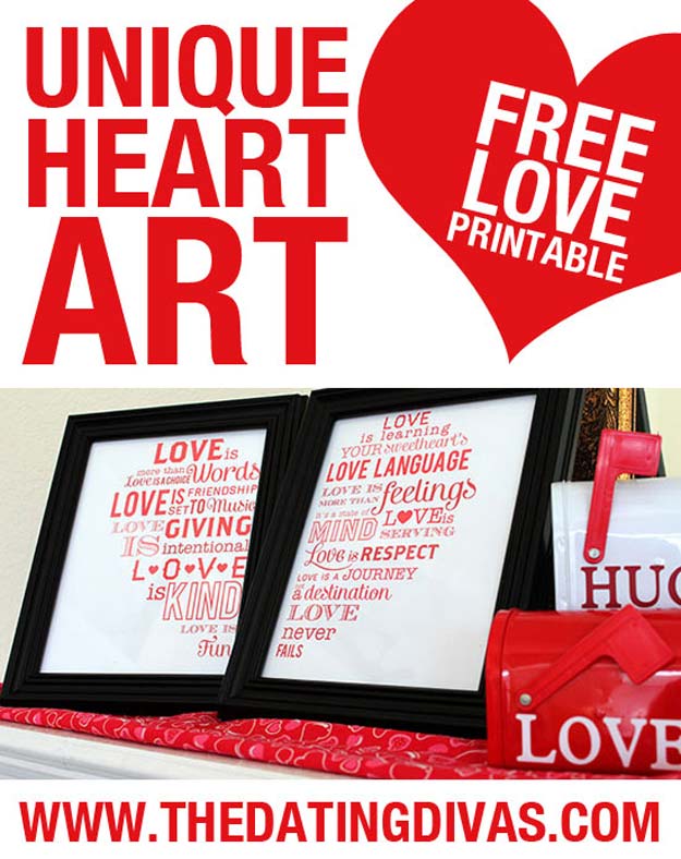 DIY Valentine Decor Ideas - Romantic Heart Art - Cute and Easy Home Decor Projects for Valentines Day Decorating - Best Homemade Valentine Decorations for Home, Tables and Party, Kids and Outdoor - Romantic Vintage Ideas - Cheap Dollar Store and Dollar Tree Crafts 