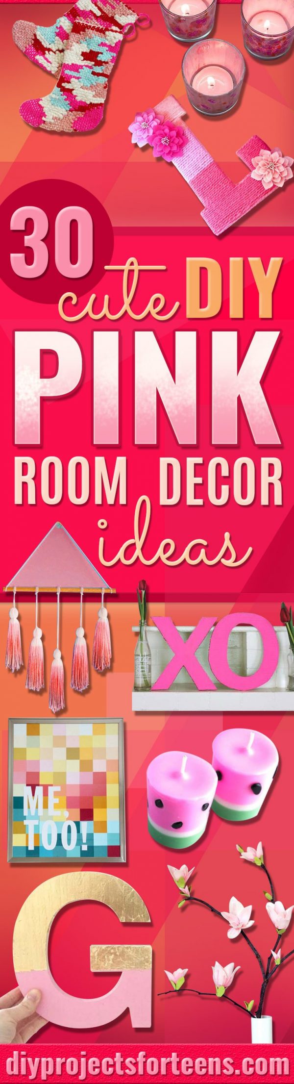 31 Pink DIY Room Decor Ideas - Cool Pink Bedroom Crafts and Projects for Teens, Girls, Teenagers and Adults - Best Wall Art Ideas, Room Decorating Project Tutorials, Rugs, Lighting and Lamps, Bed Decor and Pillows #teencrafts #roomdecor #pink