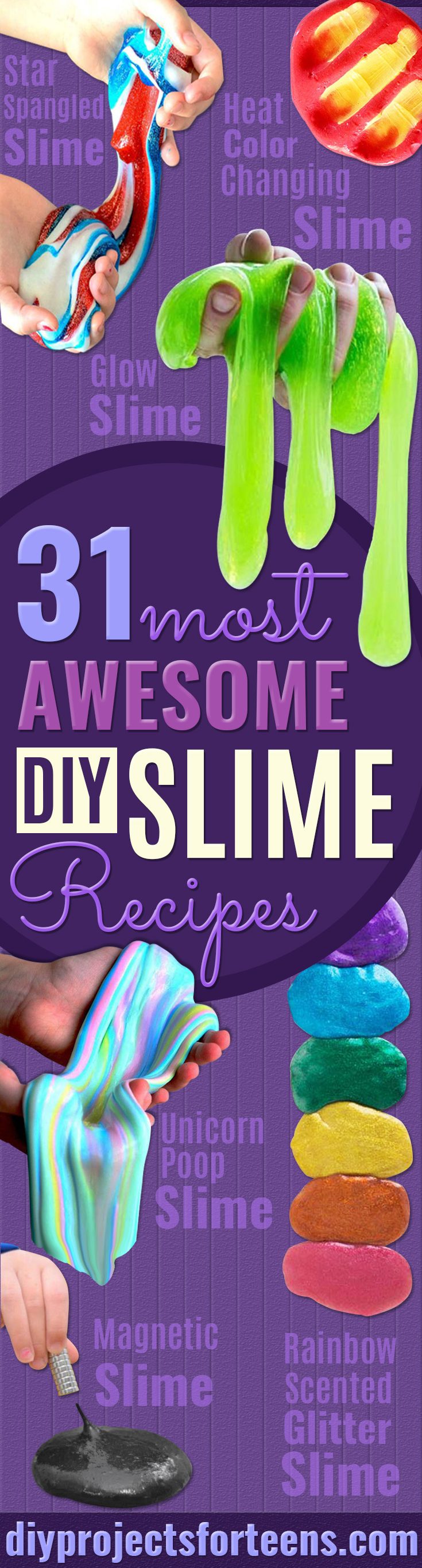 Best DIY Slime Recipes - Cool and Easy Slime Recipe Ideas Without Glue, Without Borax, For Kids, With Liquid Starch, Cornstarch and Laundry Detergent - How to Make Slime at Home - Fun Crafts and DIY Projects for Teens, Kids, Teenagers and Teens - Galaxy and Glitter Slime, Edible Slime #slime #slimerecipes #slimes #diyslime #teencrafts #diyslime