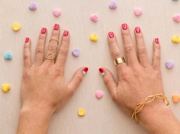 Valentine Nail Art Ideas - See You Later Nails - Cute and Cool Looks For Valentines Day Nails - Hearts, Gradients, Red, Black and Pink Designs - Easy Ideas for DIY Manicures with Step by Step Tutorials - Fun Ideas for Teens, Teenagers and Women 