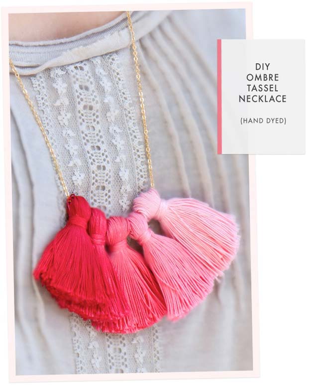 DIY Necklace Ideas - Ombre Tassel Necklace - Pendant, Beads, Statement, Choker, Layered Boho, Chain and Simple Looks - Creative Jewlery Making Ideas for Women and Teens, Girls - Crafts and Cool Fashion Ideas for Teenagers 