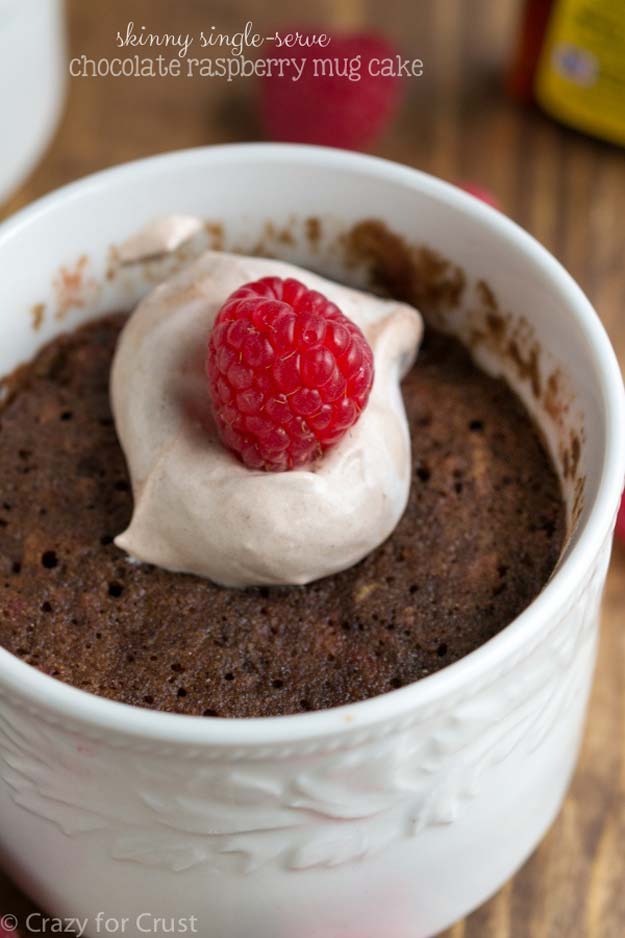 Easy Mug Cake Recipes - Chocolate Raspberry Mug Cake Recipe - Best Microwave Cakes and Ideas for Baking Ckae in The Microwave - Chocolate, Vanilla, Healthy, Snickerdoodle, Peanut Butter, Bownie and Nutella - Step by Step Tutorials and Instructions - Besy DIY Projects and Recipes for Teens and Teenagers - 