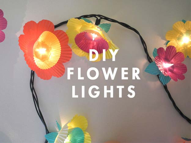 Cool Ways To Use Christmas Lights - Cupcake Flower Lights - Best Easy DIY Ideas for String Lights for Room Decoration, Home Decor and Creative DIY Bedroom Lighting - Creative Christmas Light Tutorials with Step by Step Instructions - Creative Crafts and DIY Projects for Teens, Teenagers and Adults #diyideas #stringlights #diydecor #teencrafts