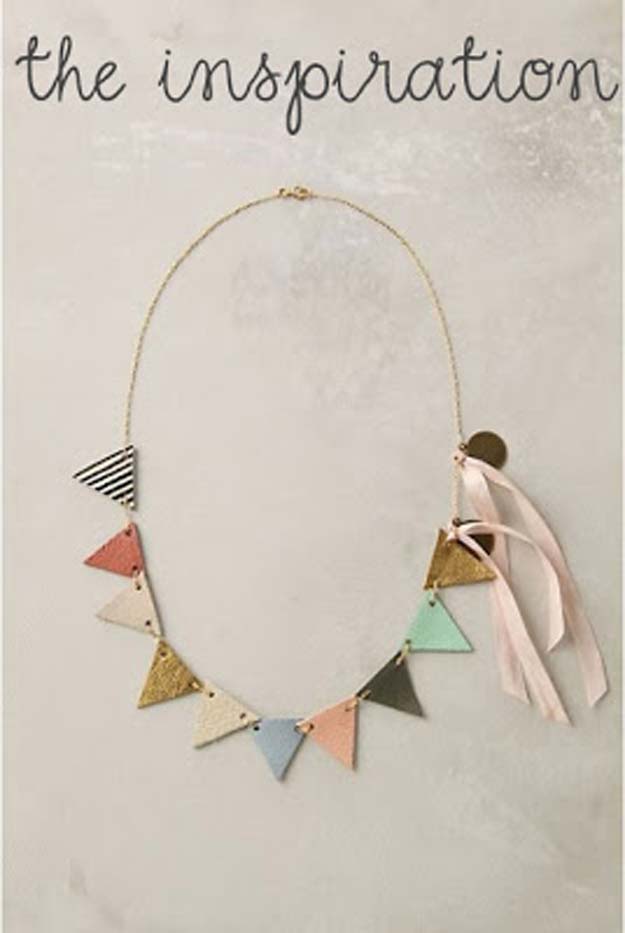 DIY Necklace Ideas - DIY: Anthropologie Pennant Necklace - Pendant, Beads, Statement, Choker, Layered Boho, Chain and Simple Looks - Creative Jewlery Making Ideas for Women and Teens, Girls - Crafts and Cool Fashion Ideas for Teenagers 