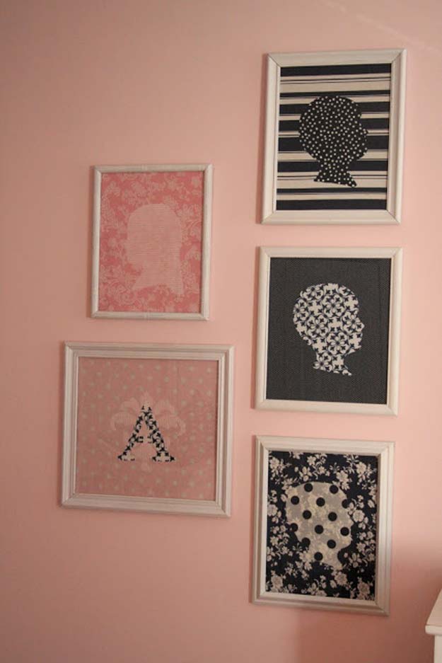 Pink DIY Room Decor Ideas - DIY Fabric Silhouettes - Cool Pink Bedroom Crafts and Projects for Teens, Girls, Teenagers and Adults - Best Wall Art Ideas, Room Decorating Project Tutorials, Rugs, Lighting and Lamps, Bed Decor and Pillows #teencrafts #roomdecor #pink
