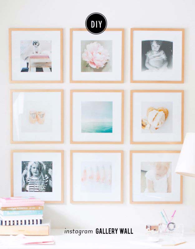 Pink DIY Room Decor Ideas - DIY Instagram Gallery Wall - Cool Pink Bedroom Crafts and Projects for Teens, Girls, Teenagers and Adults - Best Wall Art Ideas, Room Decorating Project Tutorials, Rugs, Lighting and Lamps, Bed Decor and Pillows #teencrafts #roomdecor #pink