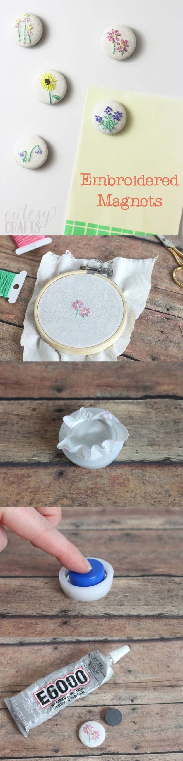 Cool Embroidery Projects for Teens - Step by Step Embroidery Tutorials - DIY Magnets with Hand Embroidery - Awesome Embroidery Projects for Teenagers - Cool Embroidery Crafts for Girls - Creative Embroidery Designs - Best Embroidery Wall Art, Room Decor - Great Embroidery Gifts, Free Embroidery Patterns for Girls, Women and Tweens 