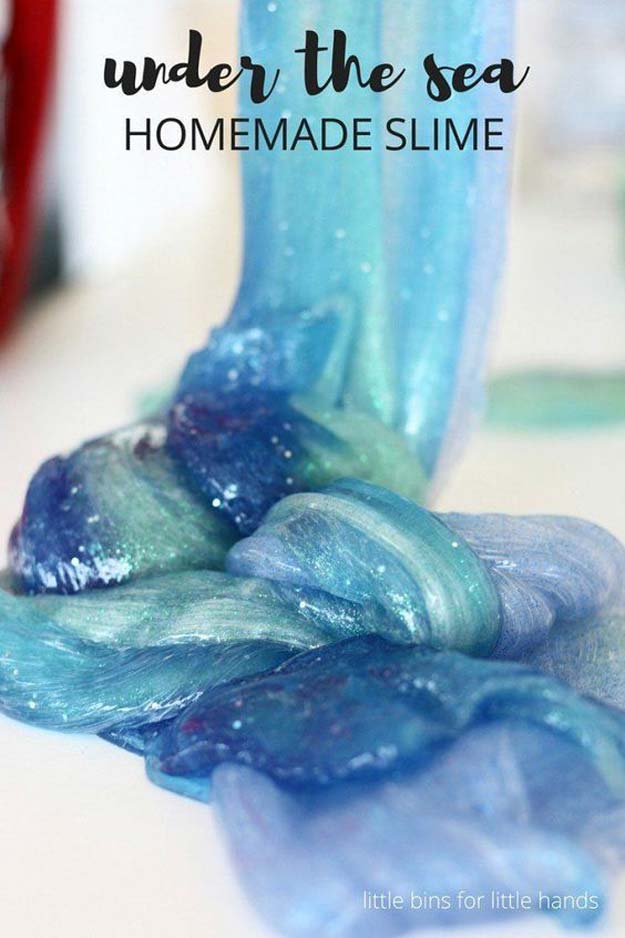 Best DIY Slime Recipes - DIY Ocean Slime for a Summer Beach Theme - Cool and Easy Slime Recipe Ideas Without Glue, Without Borax, For Kids, With Liquid Starch, Cornstarch and Laundry Detergent - How to Make Slime at Home - Fun Crafts and DIY Projects for Teens, Kids, Teenagers and Teens - Galaxy and Glitter Slime, Edible Slime #slime #slimerecipes #slimes #diyslime #teencrafts #diyslime