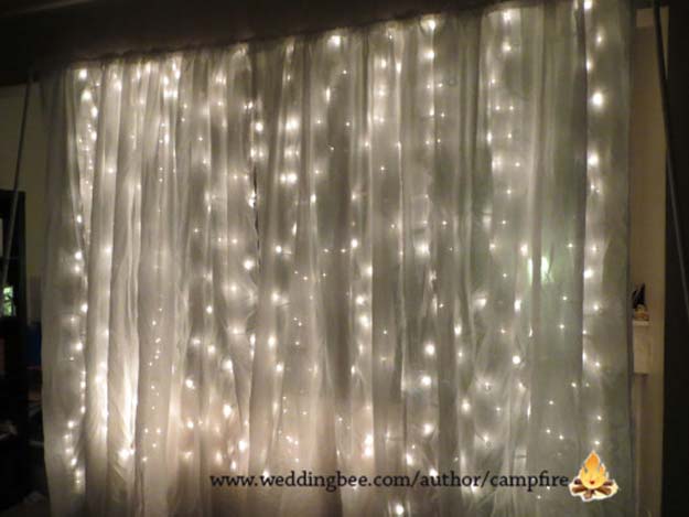 Cool Ways To Use Christmas Lights - DIY Photo Booth Backdrop with String Lights - Best Easy DIY Ideas for String Lights for Room Decoration, Home Decor and Creative DIY Bedroom Lighting - Creative Christmas Light Tutorials with Step by Step Instructions - Creative Crafts and DIY Projects for Teens, Teenagers and Adults #diyideas #stringlights #diydecor #teencrafts