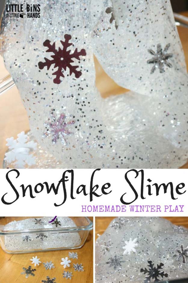Best DIY Slime Recipes - DIY Winter Snowflakes Slime - Cool and Easy Slime Recipe Ideas Without Glue, Without Borax, For Kids, With Liquid Starch, Cornstarch and Laundry Detergent - How to Make Slime at Home - Fun Crafts and DIY Projects for Teens, Kids, Teenagers and Teens - Galaxy and Glitter Slime, Edible Slime #slime #slimerecipes #slimes #diyslime #teencrafts #diyslime