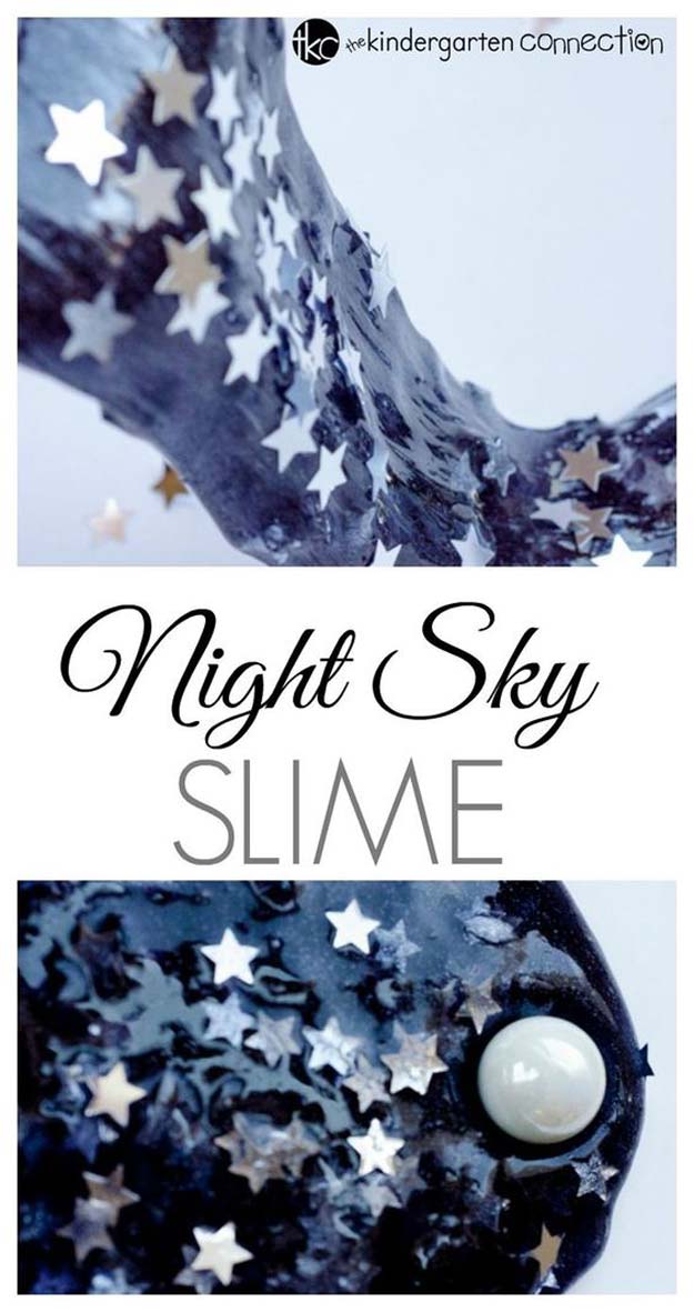 Best DIY Slime Recipes - DIY Starry Night Sky Slime - Cool and Easy Slime Recipe Ideas Without Glue, Without Borax, For Kids, With Liquid Starch, Cornstarch and Laundry Detergent - How to Make Slime at Home - Fun Crafts and DIY Projects for Teens, Kids, Teenagers and Teens - Galaxy and Glitter Slime, Edible Slime #slime #slimerecipes #slimes #diyslime #teencrafts #diyslime