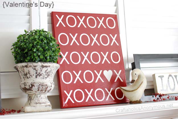 Cool DIY Room Decor Ideas in Red - DIY XOXO Canvas Tutorial - Creative Home Decor, Wall Art and Bedroom Crafts to Accent Your Red Room - Creative Craft Projects and Quick Arts and Crafts Ideas for Teens and Adults - Easy Ways To Decorate on A Budget 