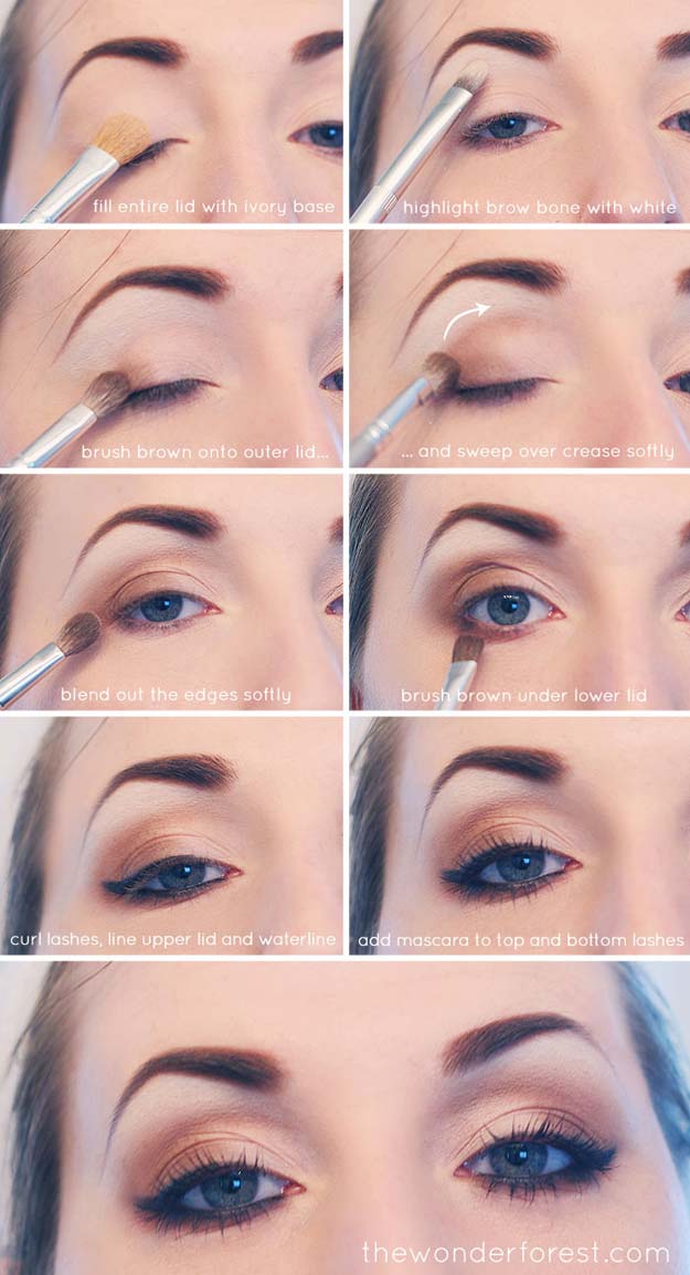 Cool Eyeshadow Tutorials - Everyday Neutral Smokey Eye Tutorial - Easy Step by Step How To For Eye Shadow - Cool Makeup Tricks and Eye Makeup Tutorial With Instructions - Quick Ways to Do Smoky Eye, Natural Makeup, Looks for Day and Evening, Brown and Blue Eyes - Cool Ideas for Beginners and Teens 