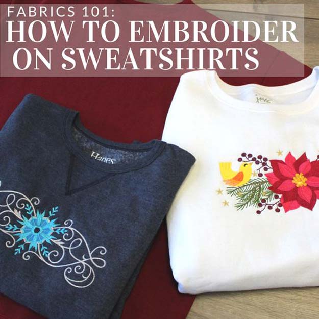 Step by Step Embroidery Tutorials - How To Embroider Sweatshirts and Tshirts - Awesome Embroidery Projects for Teens - Cool Embroidery Crafts for Girls - Embroidery Designs - Best Embroidery Wall Art, Room Decor - Great Embroidery Gifts, Free Embroidery Patterns 
