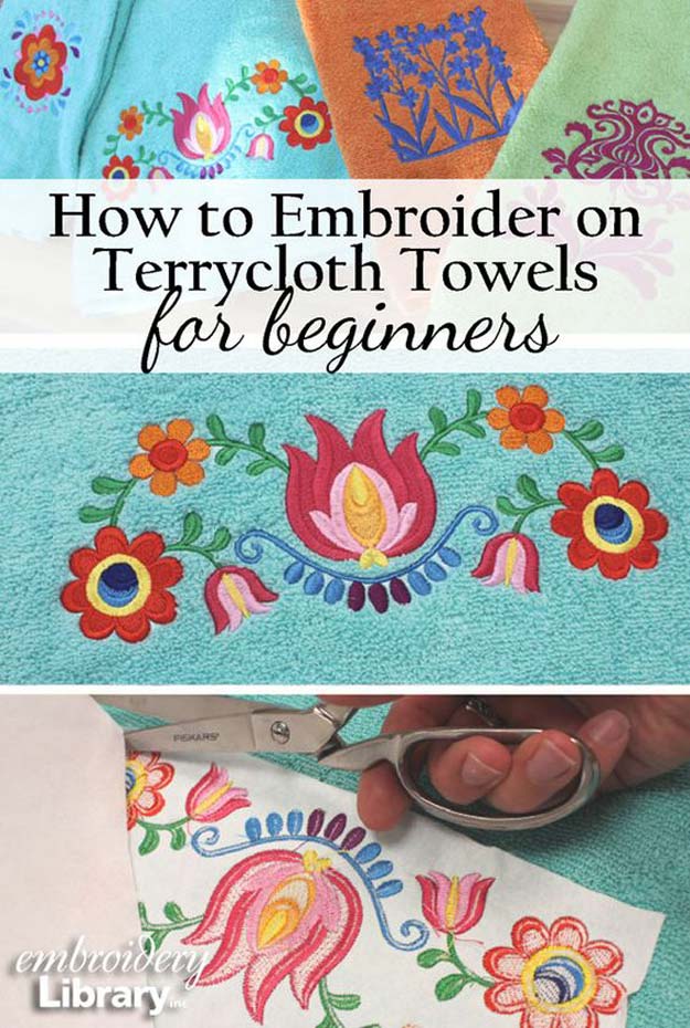 Cool Embroidery Projects for Teens - Step by Step Embroidery Tutorials - Embroidering on Terrycloth Towels - Awesome Embroidery Projects for Teenagers - Cool Embroidery Crafts for Girls - Creative Embroidery Designs - Best Embroidery Wall Art, Room Decor - Great Embroidery Gifts, Free Embroidery Patterns for Girls, Women and Tweens 