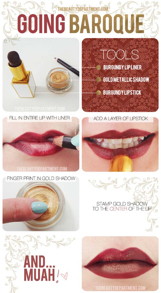 Lipstick Tutorials - Best Step by Step Makeup Tutorial How To - Fall Fashion Lip Translation - Easy and Quick Ways to Apply Lipstick and Awesome Beauty Ideas - Cool Ideas for Teen Makeup for School, Party and Special Occasion - Makeup Tutorials for Beginners - Lip Liner Tips and Tricks to Add Volume, DIY Lip Techniques for Fuller Lips - DIY Projects and Crafts for Teens 