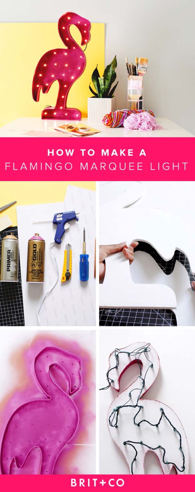 Cool Ways To Use Christmas Lights - Flamingo Marquee Light - Best Easy DIY Ideas for String Lights for Room Decoration, Home Decor and Creative DIY Bedroom Lighting - Creative Christmas Light Tutorials with Step by Step Instructions - Creative Crafts and DIY Projects for Teens, Teenagers and Adults #diyideas #stringlights #diydecor #teencrafts