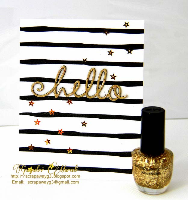 DIY Crafts Using Nail Polish - Gold Embellishment Tutorial - Fun, Cool, Easy and Cheap Craft Ideas for Girls, Teens, Tweens and Adults | Wire Flowers, Glue Gun Craft Projects and Jewelry Made From nailpolish - Water Marble Tutorials and How To With Step by Step Instructions 