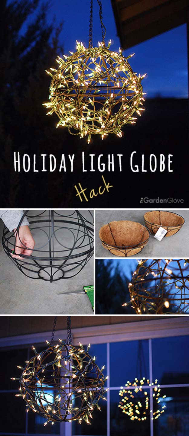Cool Ways To Use Christmas Lights - Holiday Light Globe Hack - Best Easy DIY Ideas for String Lights for Room Decoration, Home Decor and Creative DIY Bedroom Lighting - Creative Christmas Light Tutorials with Step by Step Instructions - Creative Crafts and DIY Projects for Teens, Teenagers and Adults #diyideas #stringlights #diydecor #teencrafts