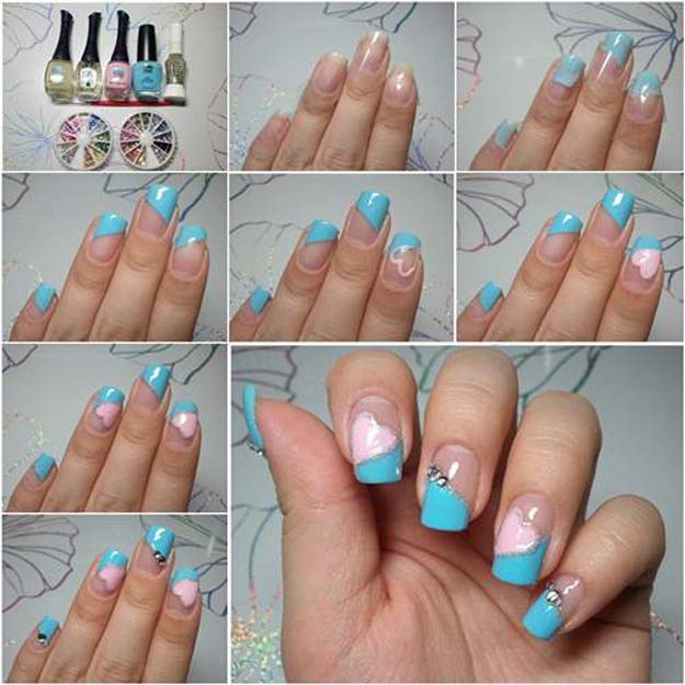 Valentine Nail Art Ideas - How to Make Pretty Heart Shaped Nail Art - Cute and Cool Looks For Valentines Day Nails - Hearts, Gradients, Red, Black and Pink Designs - Easy Ideas for DIY Manicures with Step by Step Tutorials - Fun Ideas for Teens, Teenagers and Women 