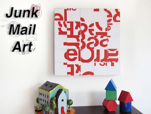 Cool DIY Room Decor Ideas in Red - Junk Mail Typography Collage Art - Creative Home Decor, Wall Art and Bedroom Crafts to Accent Your Red Room - Creative Craft Projects and Quick Arts and Crafts Ideas for Teens and Adults - Easy Ways To Decorate on A Budget 