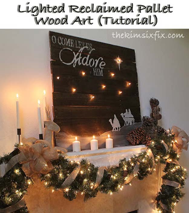 Cool Ways To Use Christmas Lights - Lighted Reclaimed Lumber Christmas Sign - Best Easy DIY Ideas for String Lights for Room Decoration, Home Decor and Creative DIY Bedroom Lighting - Creative Christmas Light Tutorials with Step by Step Instructions - Creative Crafts and DIY Projects for Teens, Teenagers and Adults #diyideas #stringlights #diydecor #teencrafts