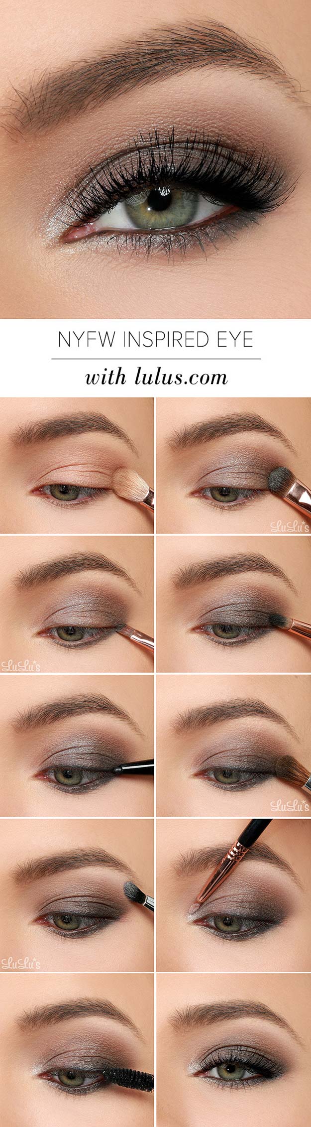 Best Eyeshadow Tutorials - NYFW Inspired Eye Shadow Tutorial - Easy Step by Step How To For Eye Shadow - Cool Makeup Tricks and Eye Makeup Tutorial With Instructions - Quick Ways to Do Smoky Eye, Natural Makeup, Looks for Day and Evening, Brown and Blue Eyes - Cool Ideas for Beginners and Teens 