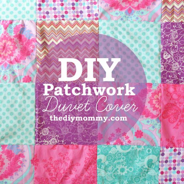 Cool DIY Ideas for Your Bed - Patchwork Duvet Cover - Fun Bedding, Pillows, Blankets, Home Decor and Crafts to Make Your Bedroom Awesome - Easy Step by Step Tutorials for Making A T-Shirt Pillow, Knit Throws, Fuzzy and Furry Warm Blankets and Handmade DYI Bedding, Sheets, Bedskirts and Shams 