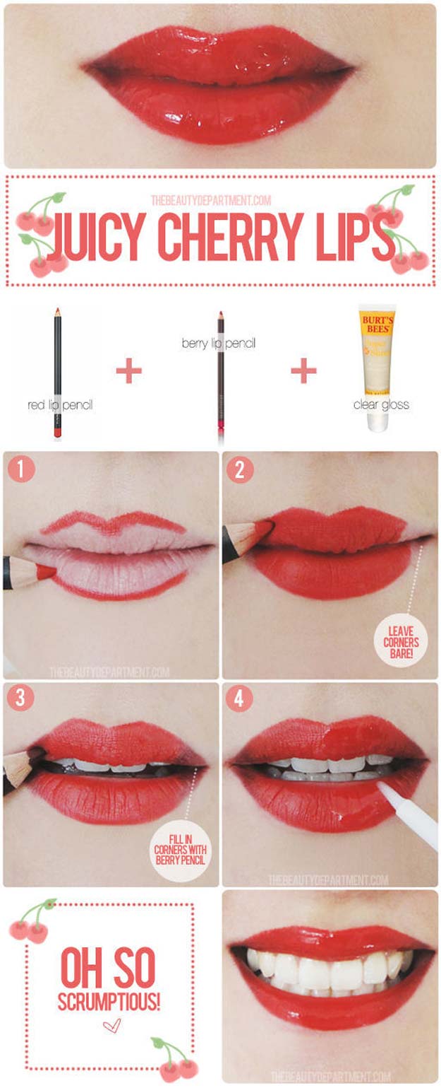 Lipstick Tutorials - Best Step by Step Makeup Tutorial How To - Red Lips Remastered - Easy and Quick Ways to Apply Lipstick and Awesome Beauty Ideas - Cool Ideas for Teen Makeup for School, Party and Special Occasion - Makeup Tutorials for Beginners - Lip Liner Tips and Tricks to Add Volume, DIY Lip Techniques for Fuller Lips - DIY Projects and Crafts for Teens 