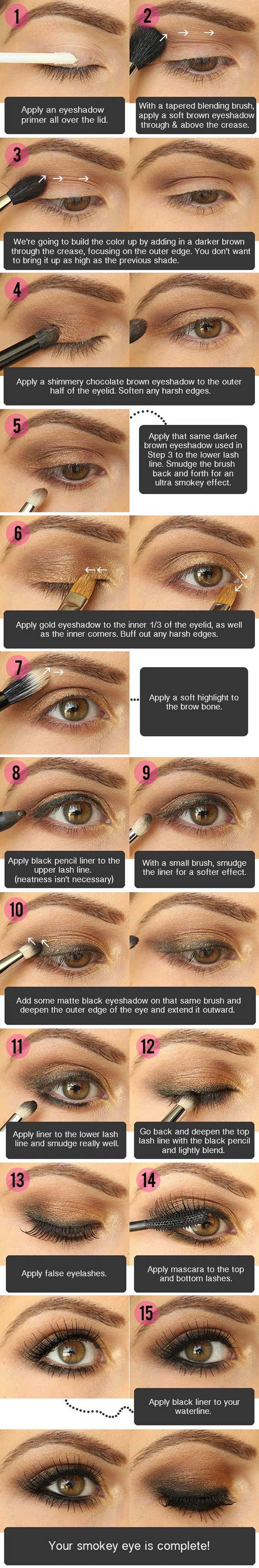 Best Eyeshadow Tutorials - Smokey Brown Eyeshadow - Easy Step by Step How To For Eye Shadow - Cool Makeup Tricks and Eye Makeup Tutorial With Instructions - Quick Ways to Do Smoky Eye, Natural Makeup, Looks for Day and Evening, Brown and Blue Eyes - Cool Ideas for Beginners and Teens 