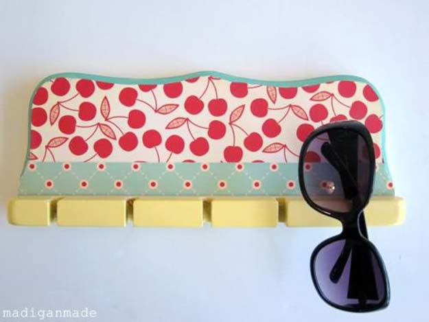 Cool DIY Room Decor Ideas in Red - Spoon or Rod Rack Into a Sunglasses Holder - Creative Home Decor, Wall Art and Bedroom Crafts to Accent Your Red Room - Creative Craft Projects and Quick Arts and Crafts Ideas for Teens and Adults - Easy Ways To Decorate on A Budget 