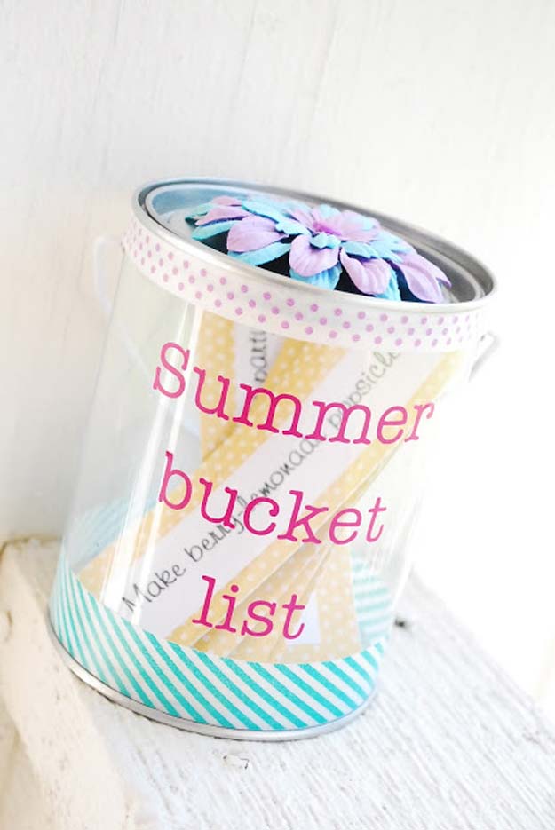 Washi Tape Crafts - Summer Bucketlist - DIY Projects Made With Washi Tape - Wall Art, Frames, Cards, Pencils, Room Decor and DIY Gifts, Back To School Supplies - Creative, Fun Craft Ideas for Teens, Tweens and Teenagers - Step by Step Tutorials and Instructions 