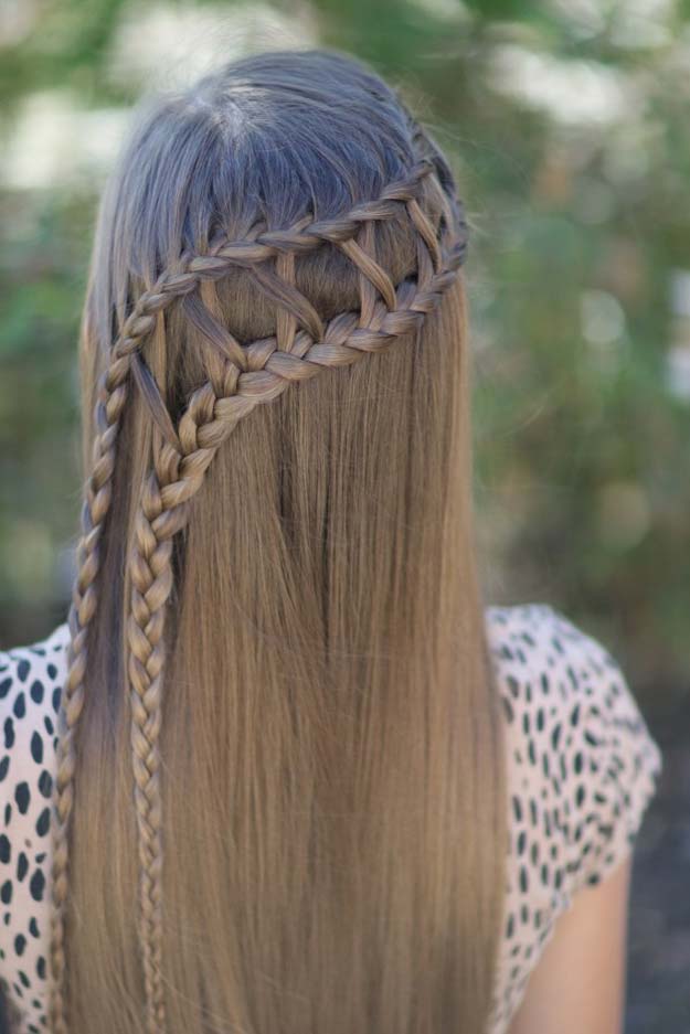 Best Hair Braiding Tutorials - Lattice Braid Combo - Easy Step by Step Tutorials for Braids - How To Braid Fishtail, French Braids, Flower Crown, Side Braids, Cornrows, Updos - Cool Braided Hairstyles for Girls, Teens and Women - School, Day and Evening, Boho, Casual and Formal Looks #hairstyles #braiding #braidingtutorials #diyhair 