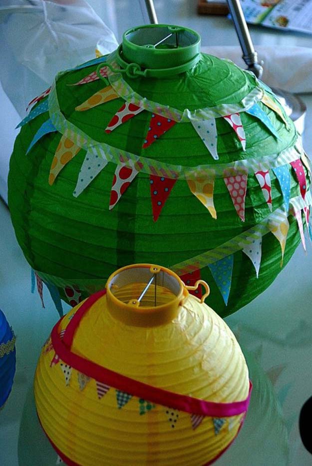 Washi Tape Crafts - Washi Tape Birthday Lanterns - DIY Projects Made With Washi Tape - Wall Art, Frames, Cards, Pencils, Room Decor and DIY Gifts, Back To School Supplies - Creative, Fun Craft Ideas for Teens, Tweens and Teenagers - Step by Step Tutorials and Instructions 