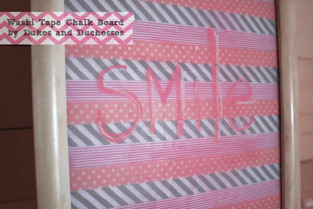 Washi Tape Crafts - Washi Tape Chalkboard - DIY Projects Made With Washi Tape - Wall Art, Frames, Cards, Pencils, Room Decor and DIY Gifts, Back To School Supplies - Creative, Fun Craft Ideas for Teens, Tweens and Teenagers - Step by Step Tutorials and Instructions 