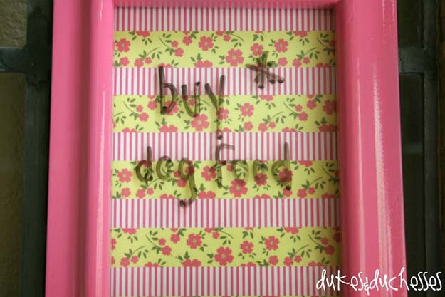 Washi Tape Crafts - Washi Tape Dry Erase Board - DIY Projects Made With Washi Tape - Wall Art, Frames, Cards, Pencils, Room Decor and DIY Gifts, Back To School Supplies - Creative, Fun Craft Ideas for Teens, Tweens and Teenagers - Step by Step Tutorials and Instructions 